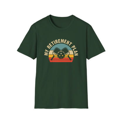 Men's Bold Pickleball T-shirt - My Retirement Plan Retro Green
