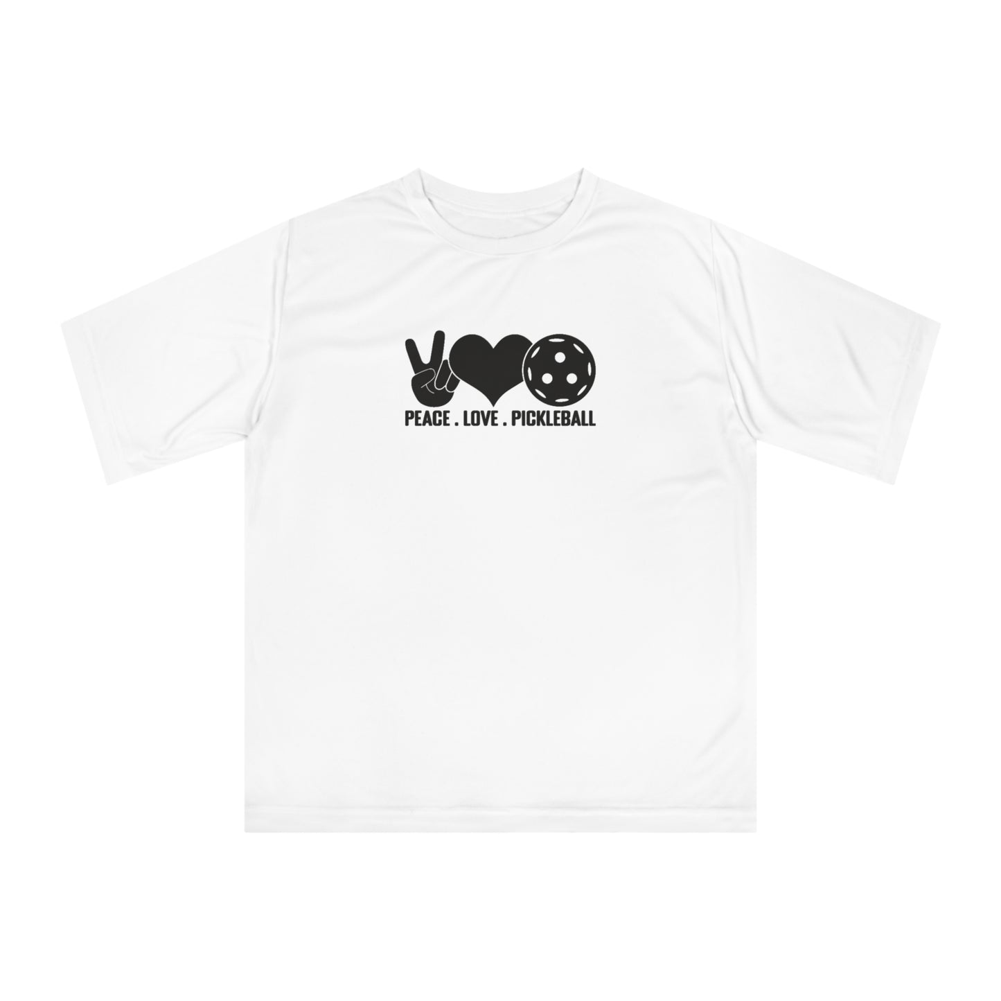Men's Stylish Pickleball T-shirt - Peace, Love, Pickleball White