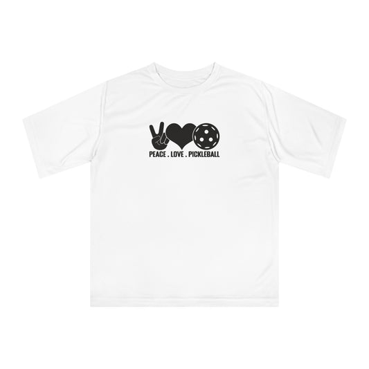 Men's Stylish Pickleball T-shirt - Peace, Love, Pickleball White