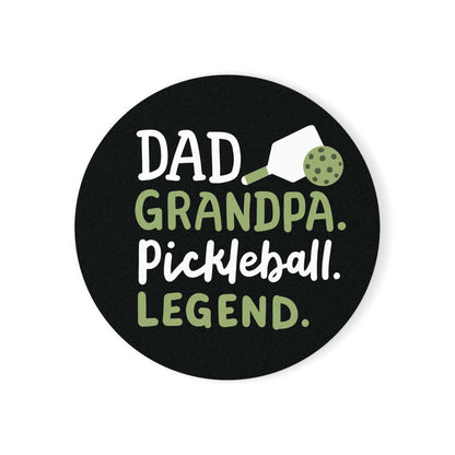 Pickleball Practical Cork Coaster - Dad Grandpa Pickleball Legend Black
