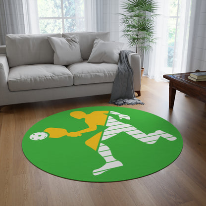 Pickleball Durable Round Rug - Pickleball Player