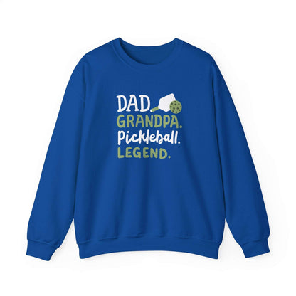 Men's Soft Pickleball Sweatshirt - Dad Grandpa Pickleball Legend Royal