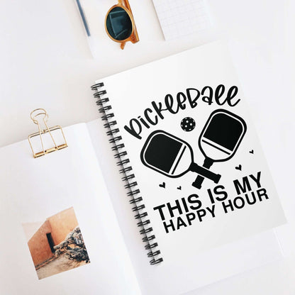 Pickleball Cheerful Notebook - Pickleball This Is My Happy Hour