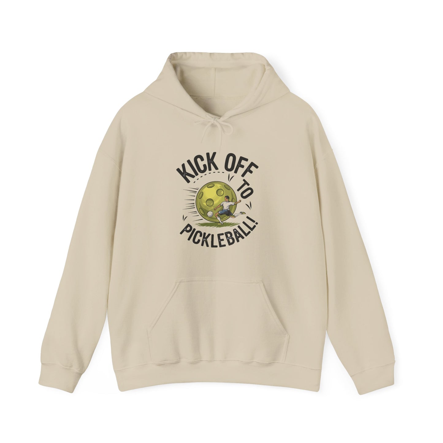 Men's Stylish Pickleball Hoodie - Kick Off to Pickleball Beige