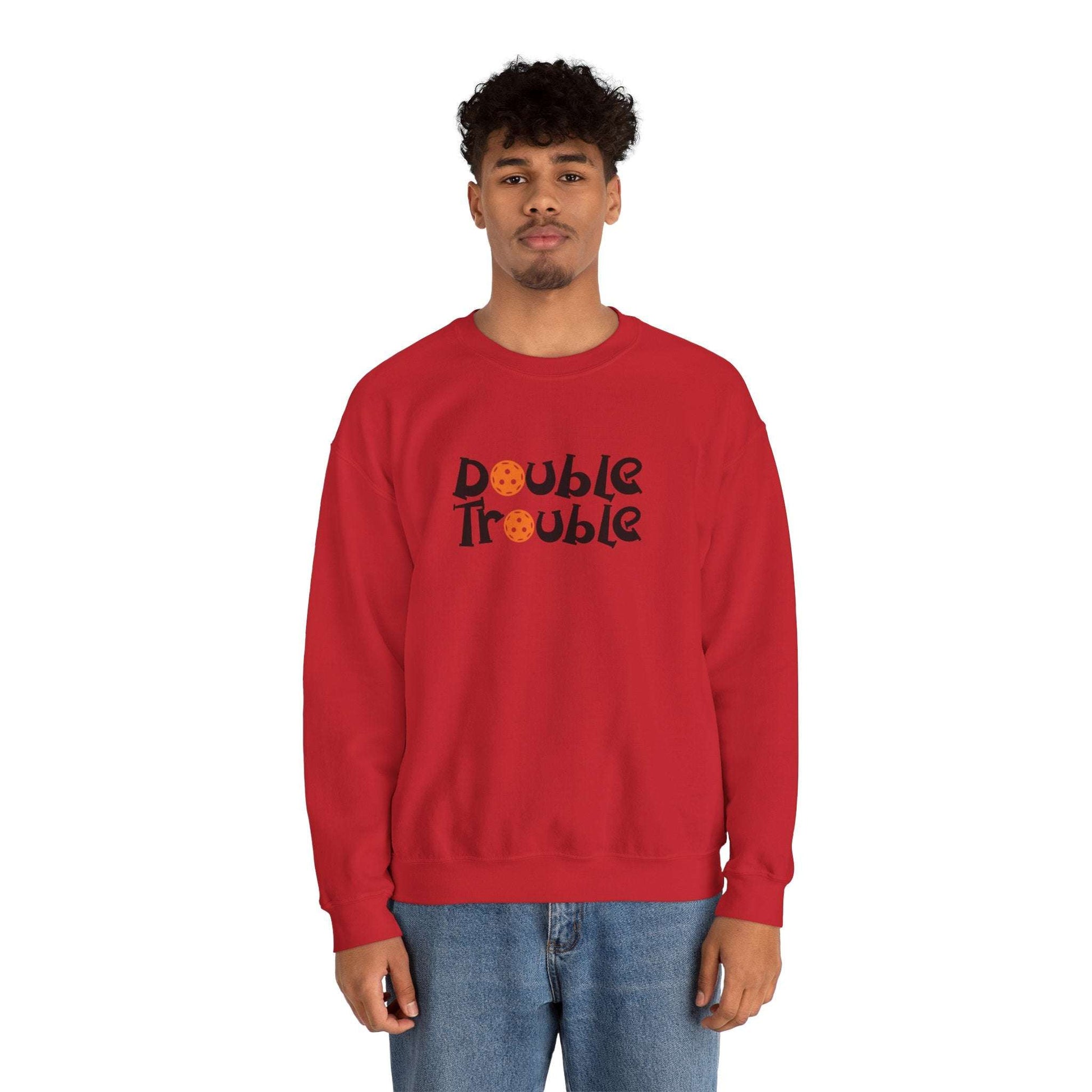 Men's Quirky Pickleball Sweatshirt - Double Trouble