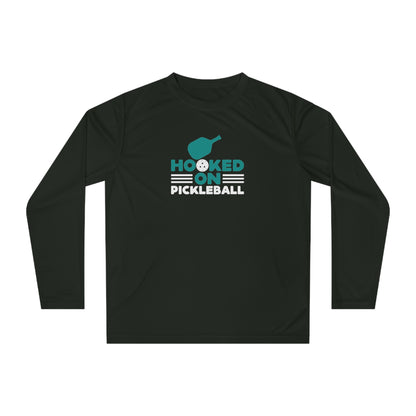 Women's Lightweight Pickleball Long Sleeves top - Hooked on Pickleball Black