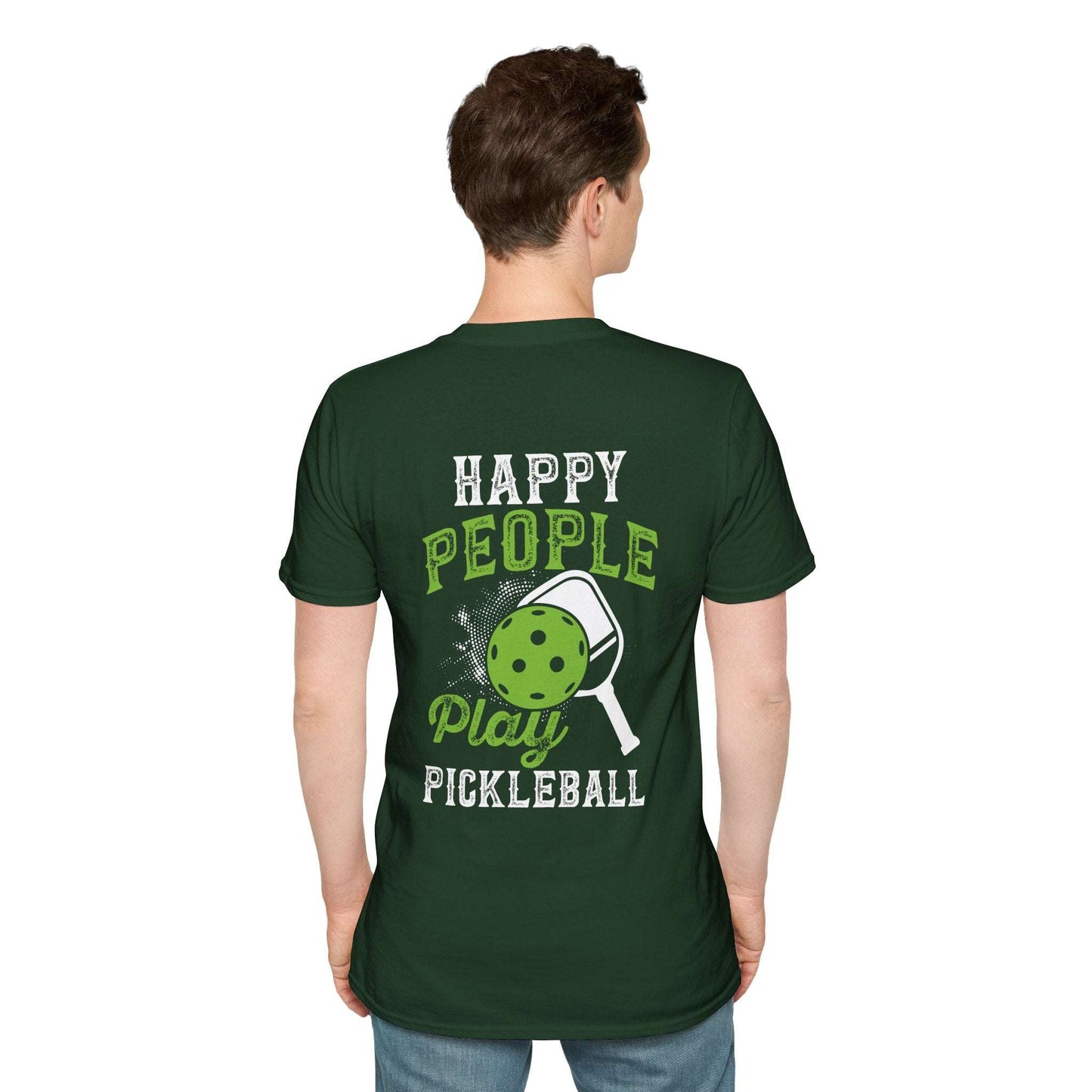 Men's Unique Pickleball T-shirt - Happy People Play Pickleball