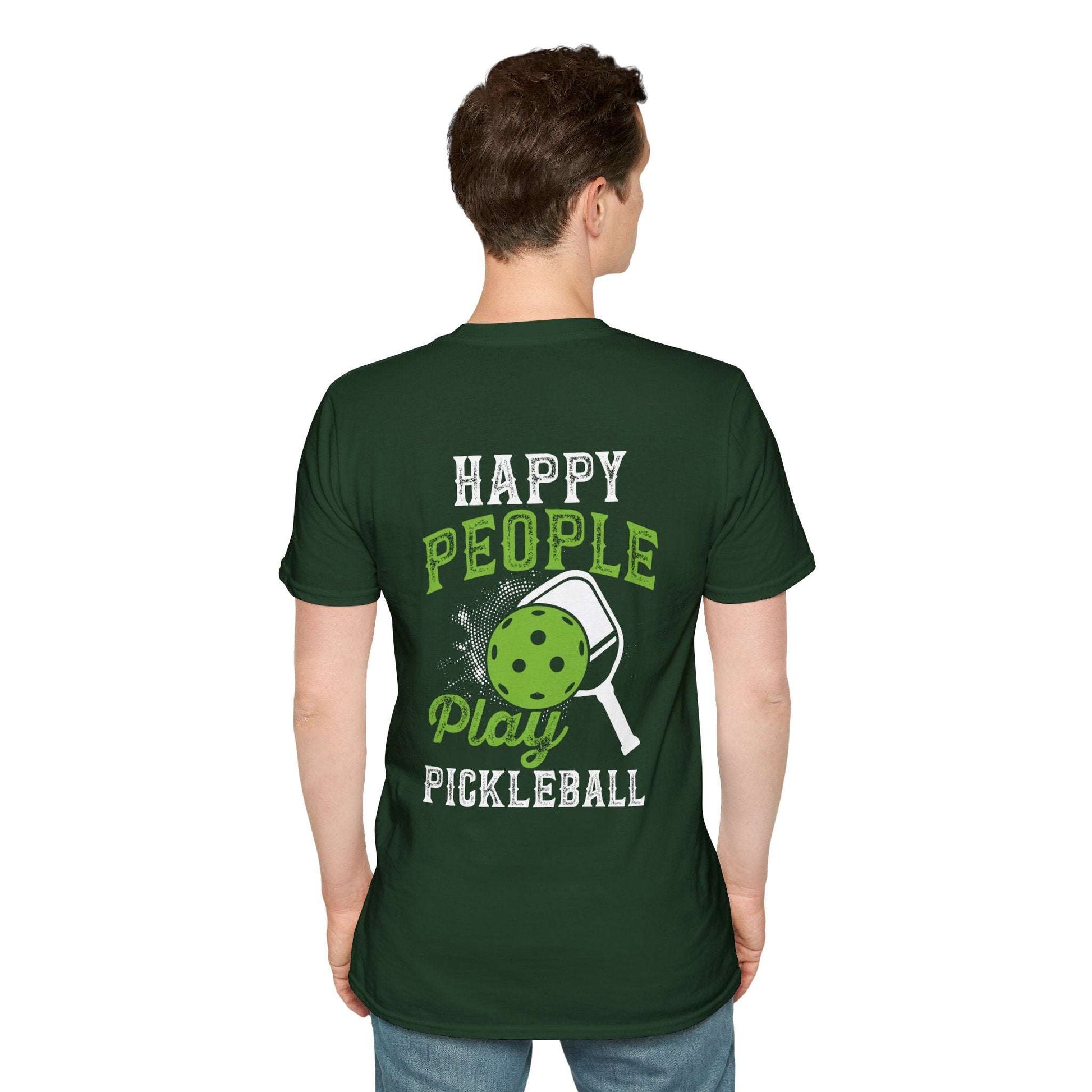 Men's Unique Pickleball T-shirt - Happy People Play Pickleball