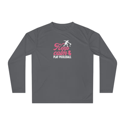 Women's Pickleball Long Sleeves top - Keep Calm & Play Pickleball Grey