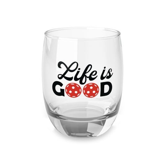 Pickleball Funny Whiskey Glass - Life is Good