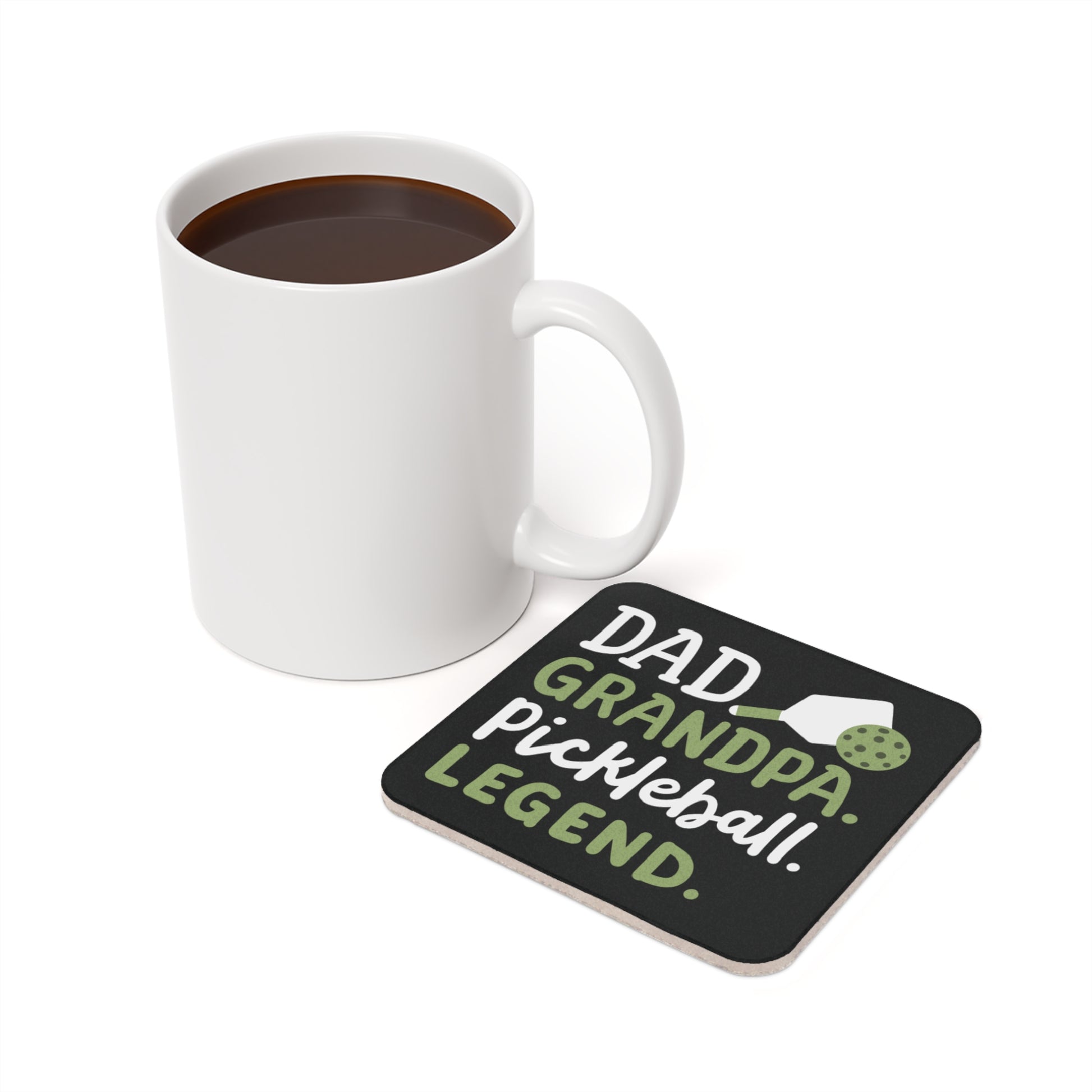 Pickleball Practical Cork Coaster - Dad Grandpa Pickleball Legend