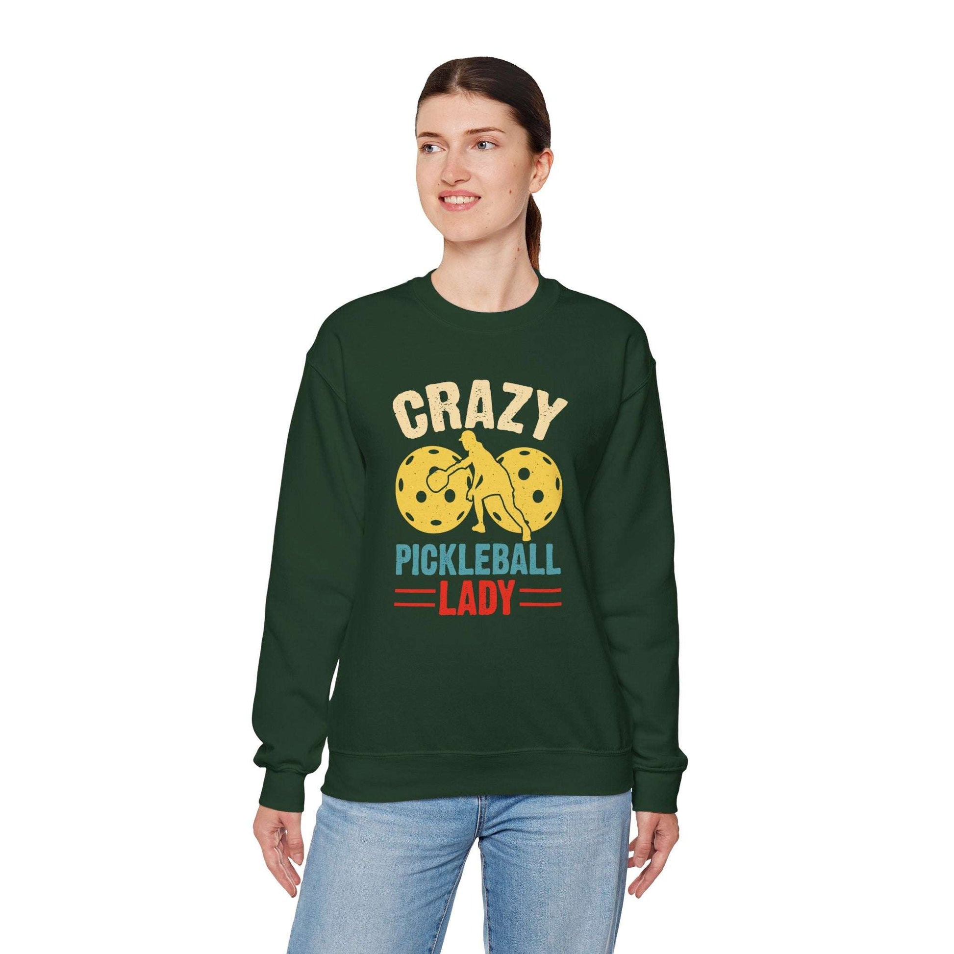 Women's Cool Pickleball Sweatshirt - Crazy Pickleball Lady
