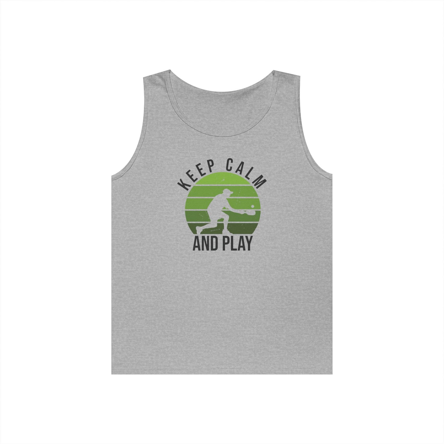 Women's Stylish Pickleball Tank Top - Keep Calm and Play Gray