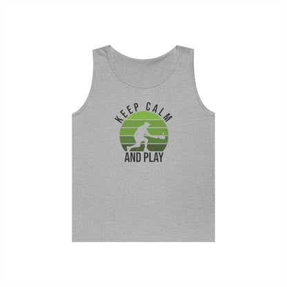 Women's Stylish Pickleball Tank Top - Keep Calm and Play Gray