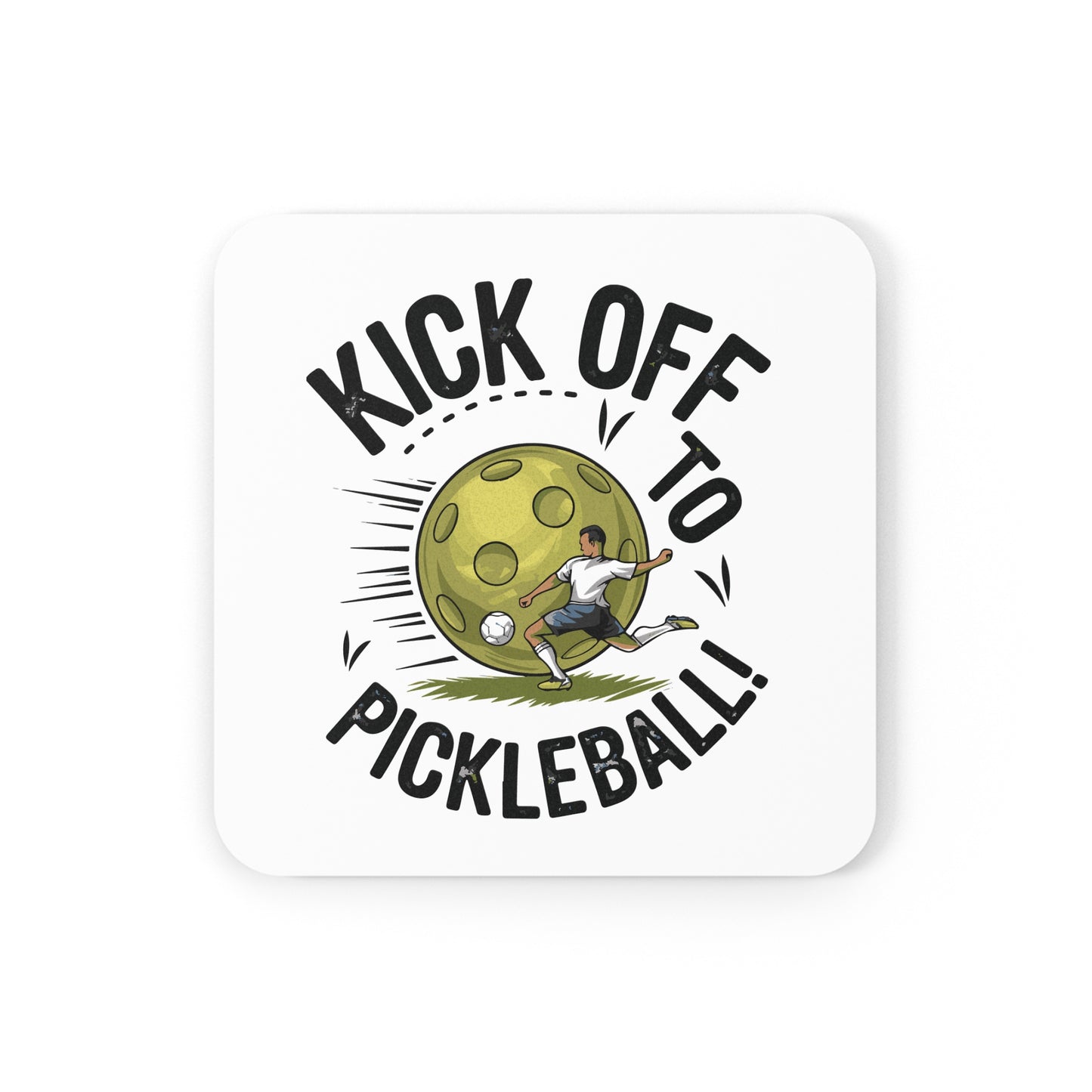 Pickleball Stylish Cork Coaster - Kick Off to Pickleball Square