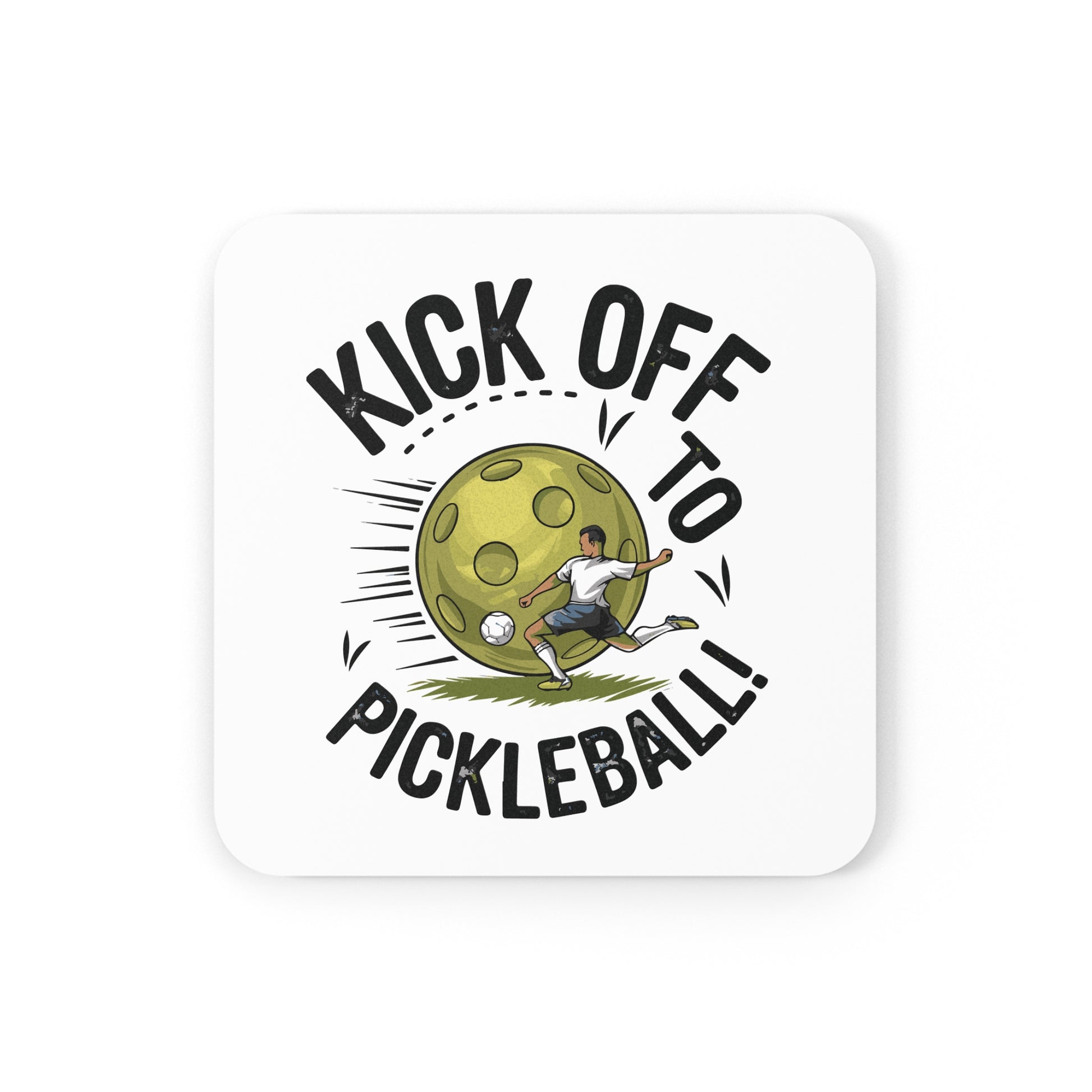 Pickleball Stylish Cork Coaster - Kick Off to Pickleball Square