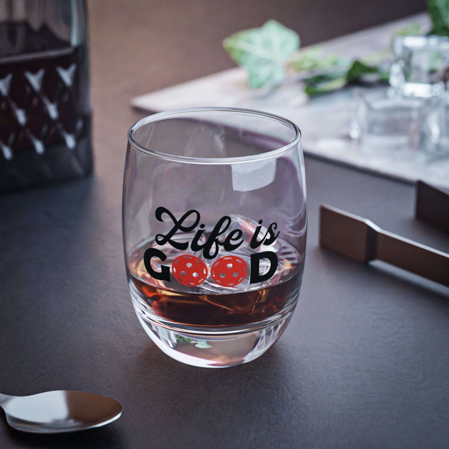 Pickleball Funny Whiskey Glass - Life is Good