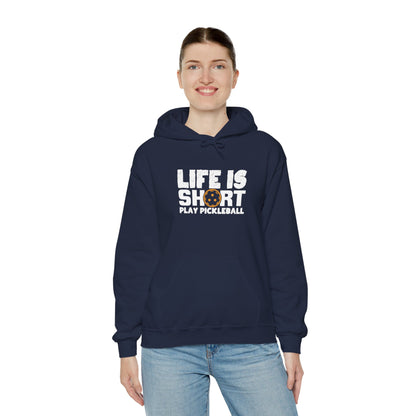 Women's Quirky Pickleball Hoodie - Life Is Short Play Pickleball