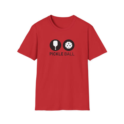Women's Fun Pickleball T-shirt - Pickle and Ball Red