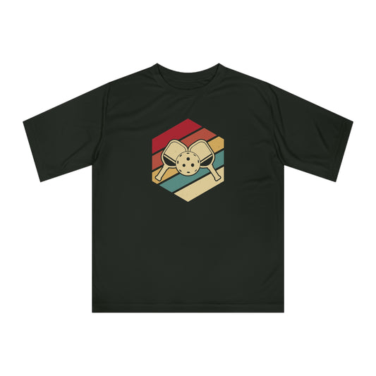 Men's Comfy Pickleball T-shirt - Paddle and Ball Retro Black