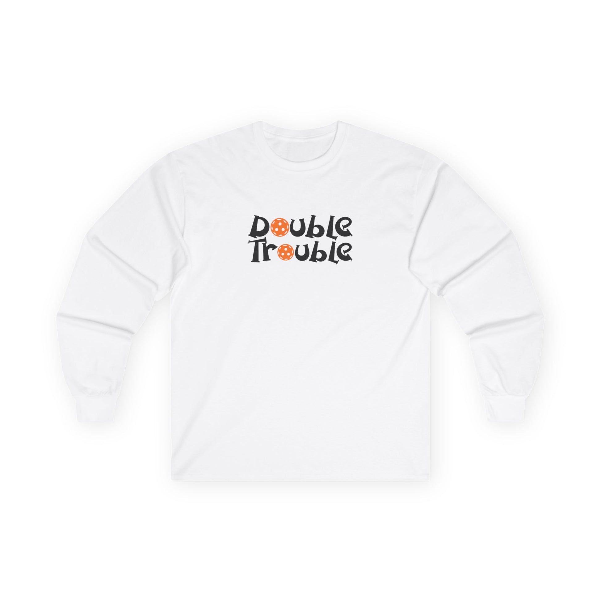 Men's Playful Pickleball Long Sleeves top - Double Trouble White