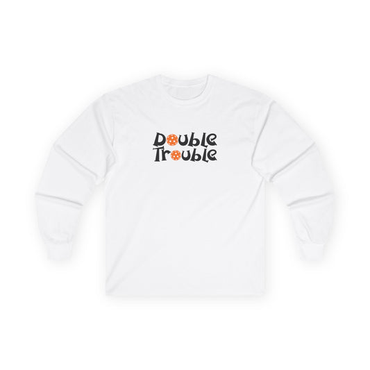 Men's Playful Pickleball Long Sleeves top - Double Trouble White