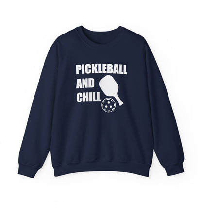 Women's Stylish Pickleball Sweatshirt - Pickleball and Chill Navy