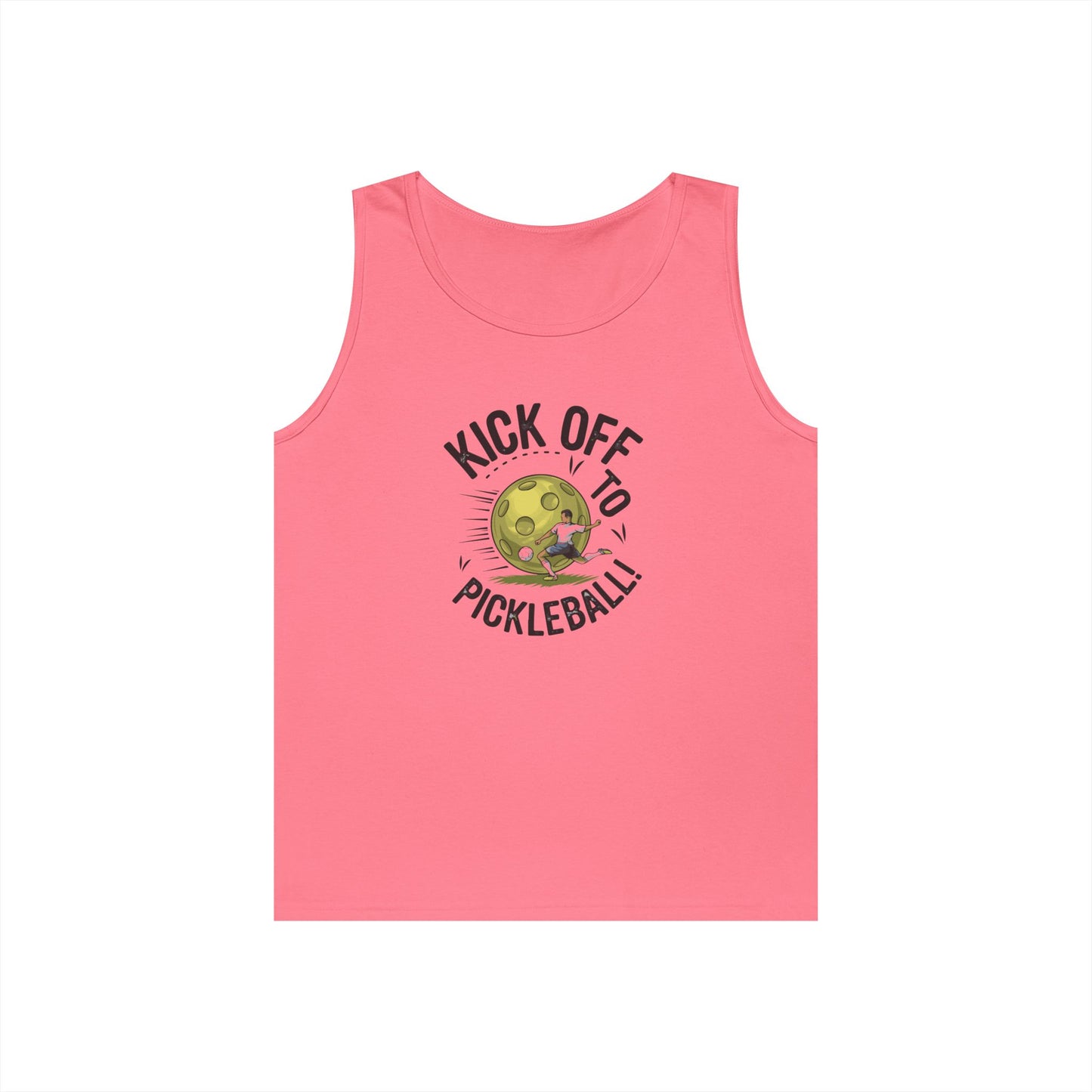 Men's Energetic Pickleball Tank Top - Kick Off To Pickleball Pink
