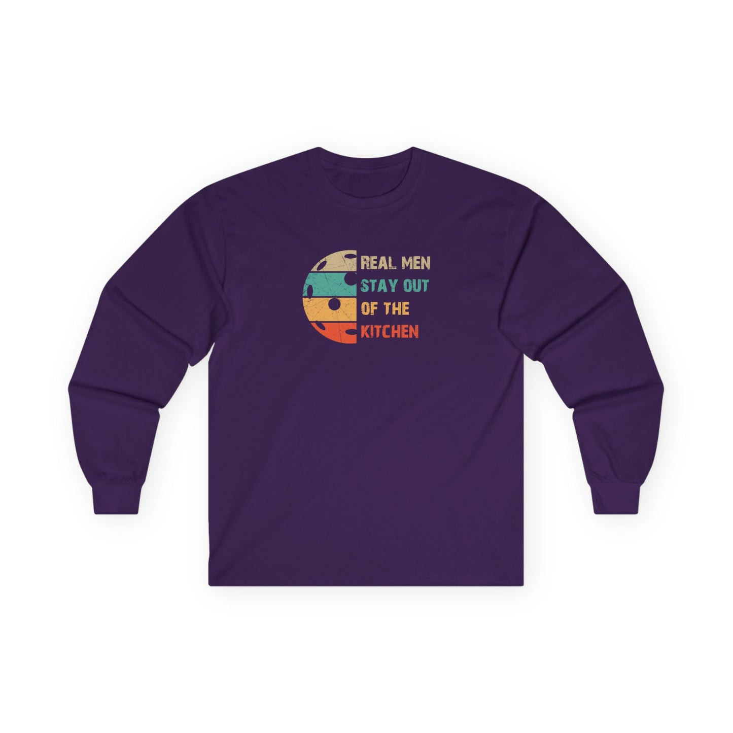 Men's Pickleball Long Sleeves top - Real Men Stay Out of the Kitchen Purple