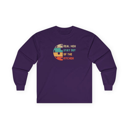 Men's Pickleball Long Sleeves top - Real Men Stay Out of the Kitchen Purple