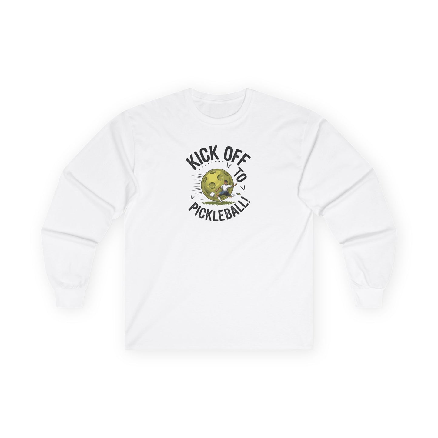 Men's Soft Pickleball Long Sleeves top - Kick Off to Pickleball White