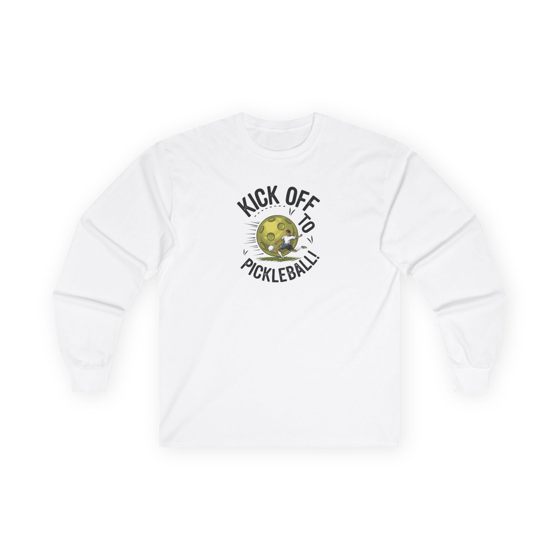 Men's Soft Pickleball Long Sleeves top - Kick Off to Pickleball White