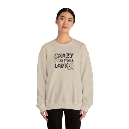 Women's Funny Pickleball Sweatshirt - Crazy Pickleball Lady