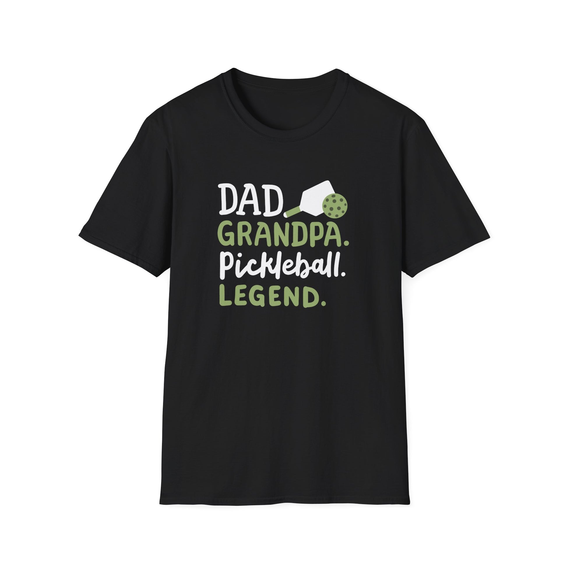 Men's Durable Pickleball T-shirt - Dad Grandpa Pickleball Legend Black