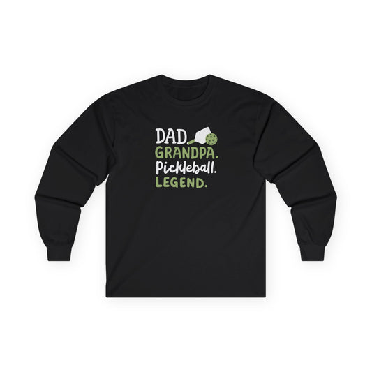 Men's Pickleball Long Sleeves top - Dad Grandpa Pickleball Legend Black