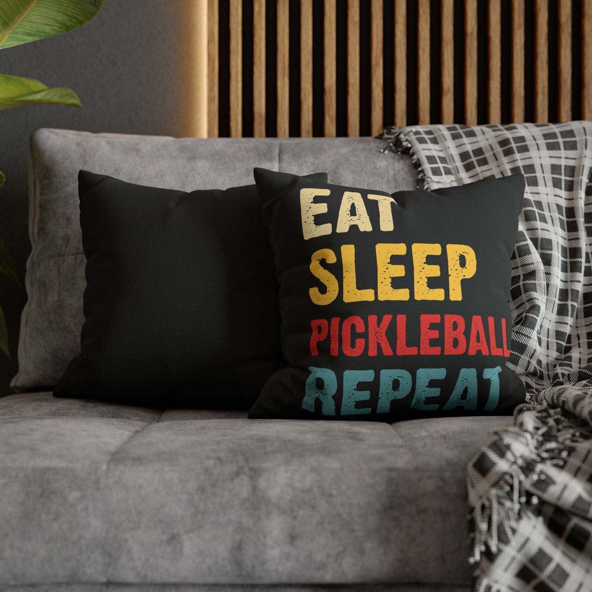 Pickleball Eye-Catching Pillowcase - Eat Sleep Pickleball Repeat Retro