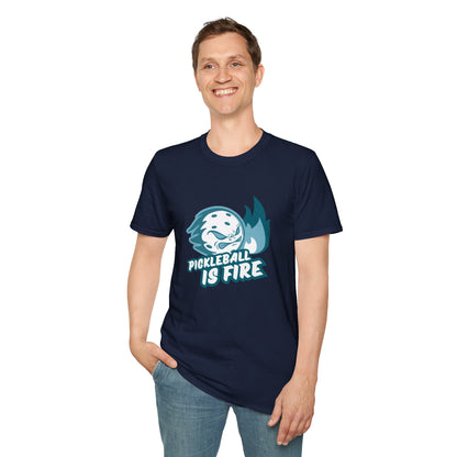 Men's Pickleball T-Shirt - Pickleball Is Fire Navy
