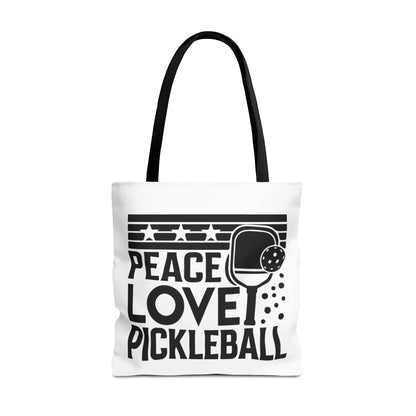 Pickleball Bold Tote Bag - Peace Love Pickleball Black