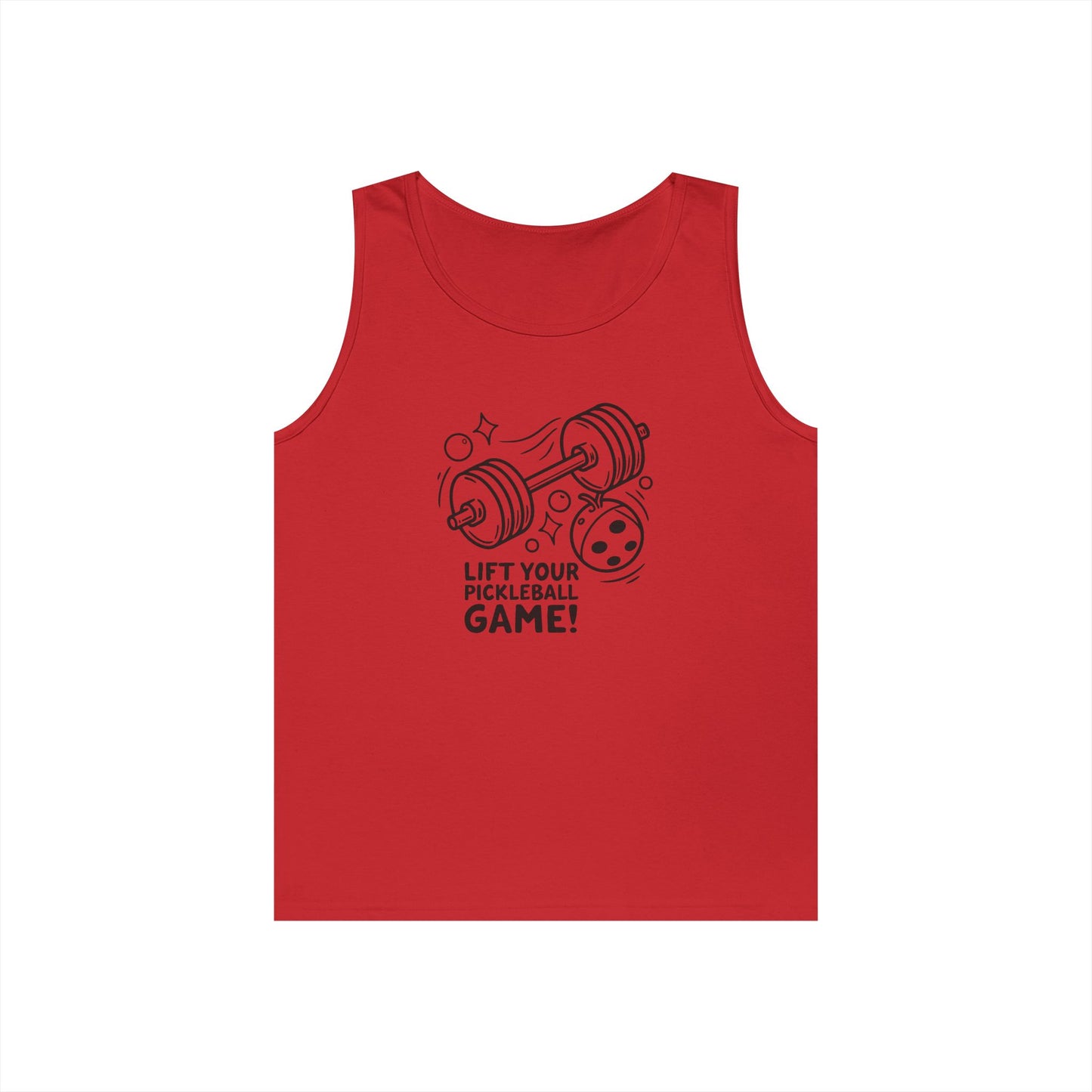 Men's Unique Pickleball Tank Top - Lift Your Pickleball Game Red
