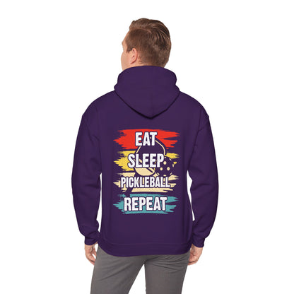 Men's Pickleball Hoodie - Eat Sleep Pickleball Repeat Retro