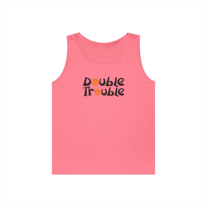 Men's Funny Pickleball Tank Top - Double Trouble Pink