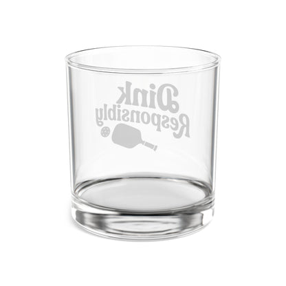 Pickleball Unique Rocks Glass - Dink Responsibly