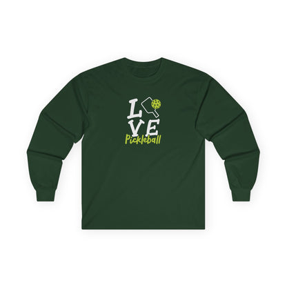Women's Unique Pickleball Long Sleeves top - Love Pickleball Green