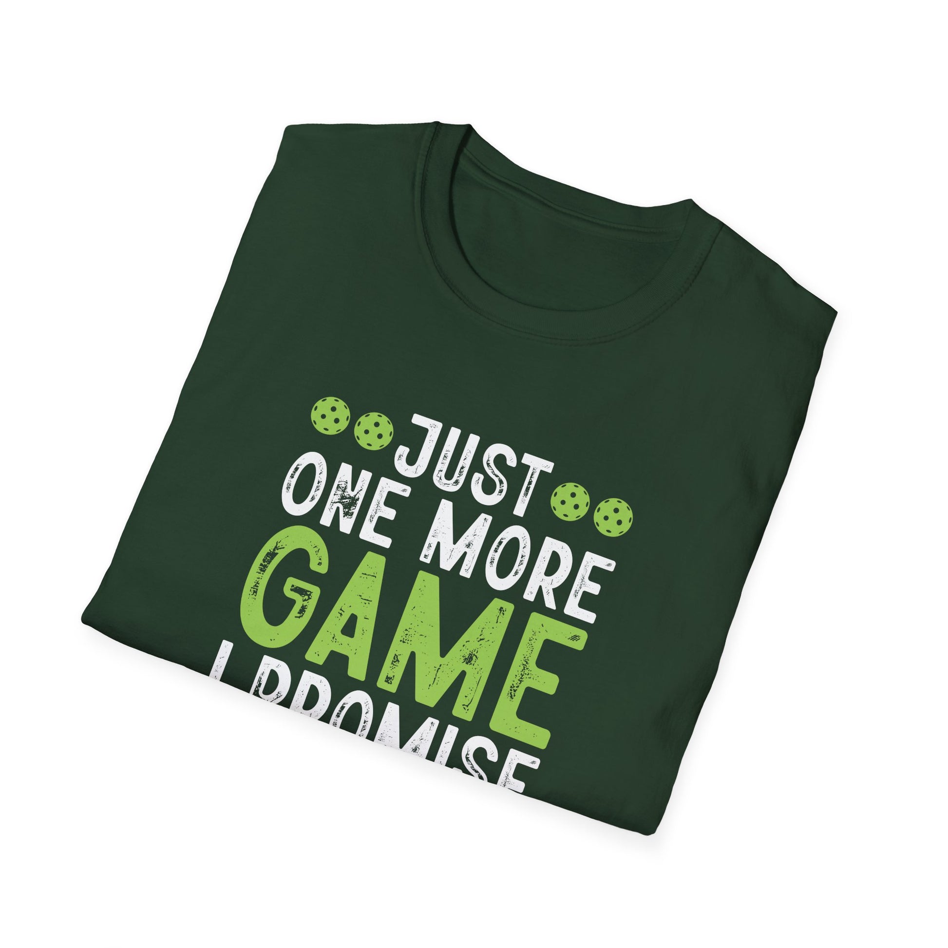 Men's Comfy Pickleball T-shirt - Just One More Game I Promise