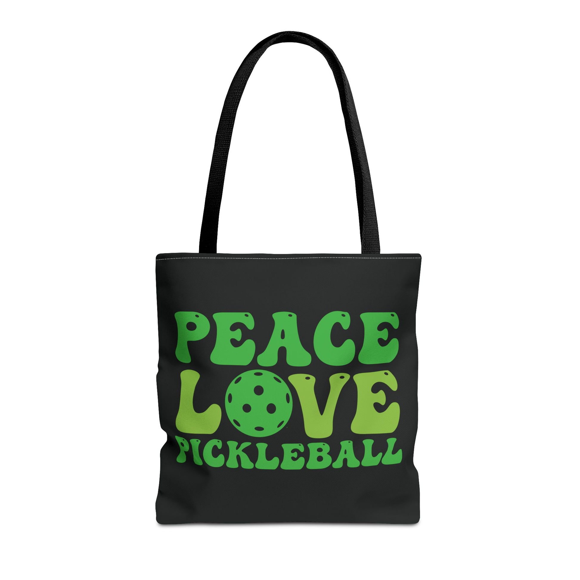 Pickleball Stylish Tote Bag - Peace Love Pickleball Black