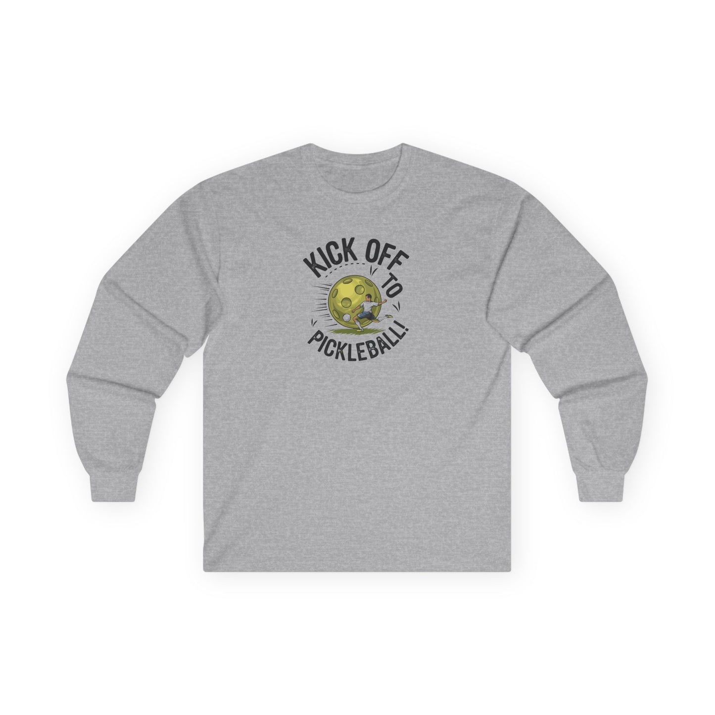Men's Soft Pickleball Long Sleeves top - Kick Off to Pickleball Gray
