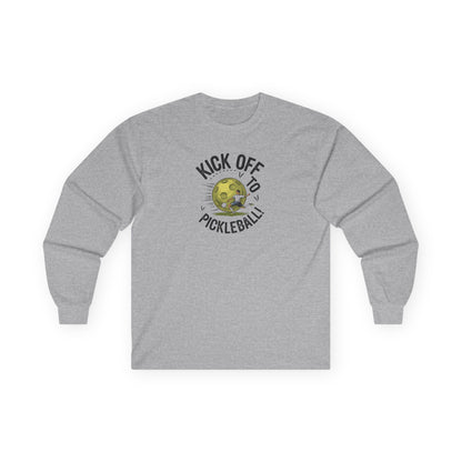Men's Soft Pickleball Long Sleeves top - Kick Off to Pickleball Gray