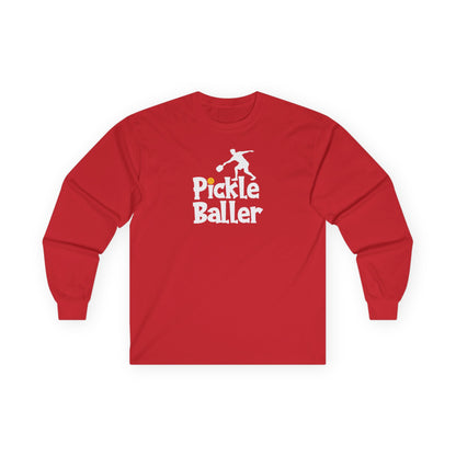 Men's Lightweight Pickleball Long Sleeves top - Pickle Baller Red