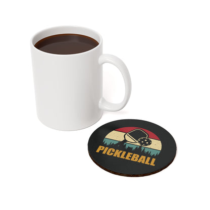 Pickleball Cool Cork Coaster - Pickleball Retro