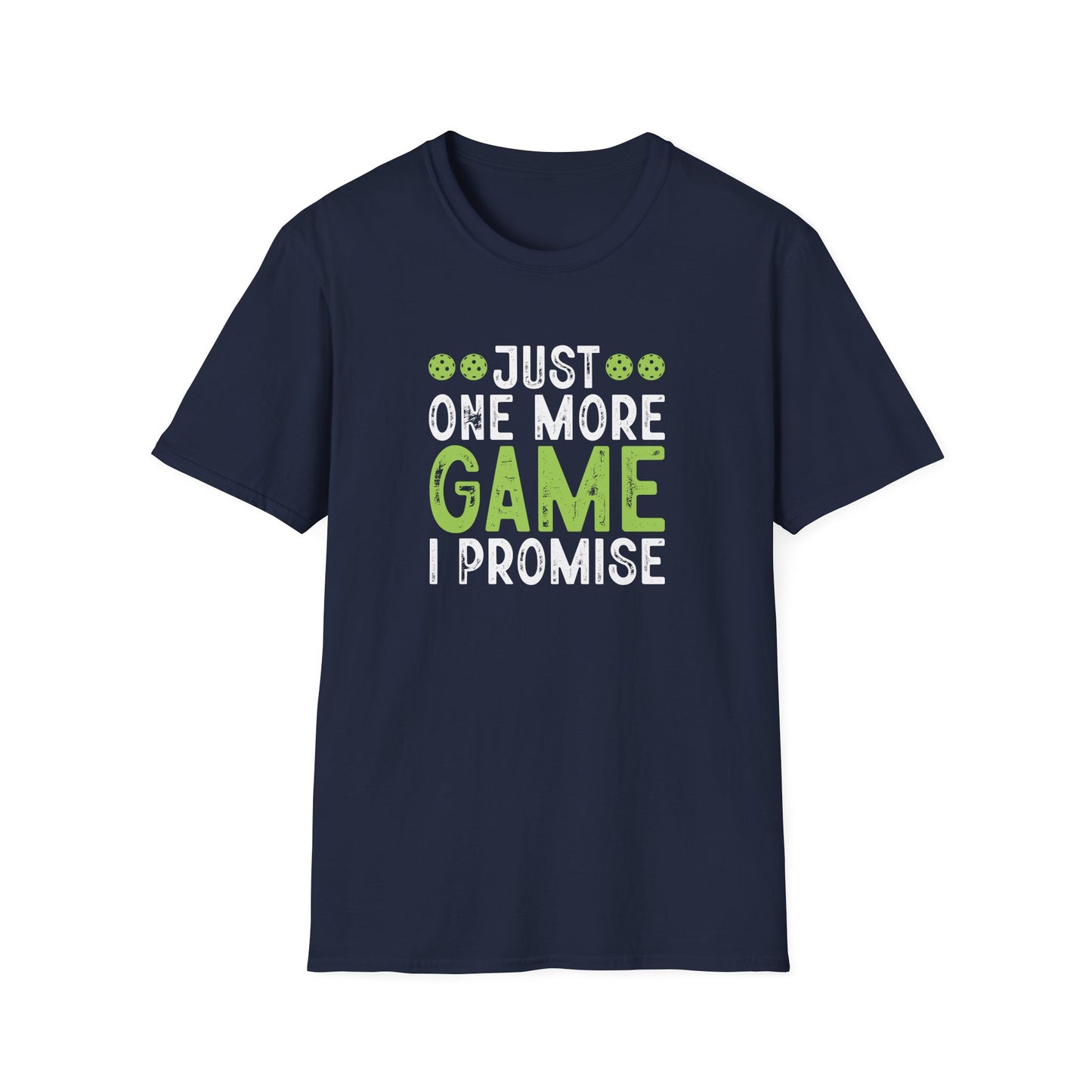 Men's Comfy Pickleball T-shirt - Just One More Game I Promise Navy